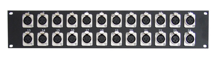 Pannello rack 24 XLR Femmina nero V2023 