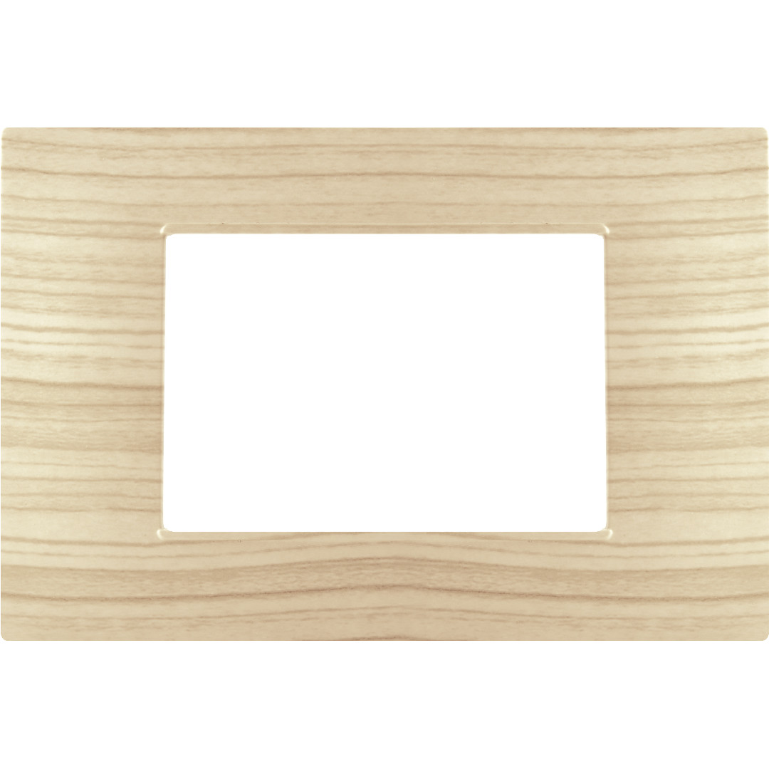 Placca 3P Tecnopolimero 12x8cm Abete compatibile Vimar Plana EL1964 