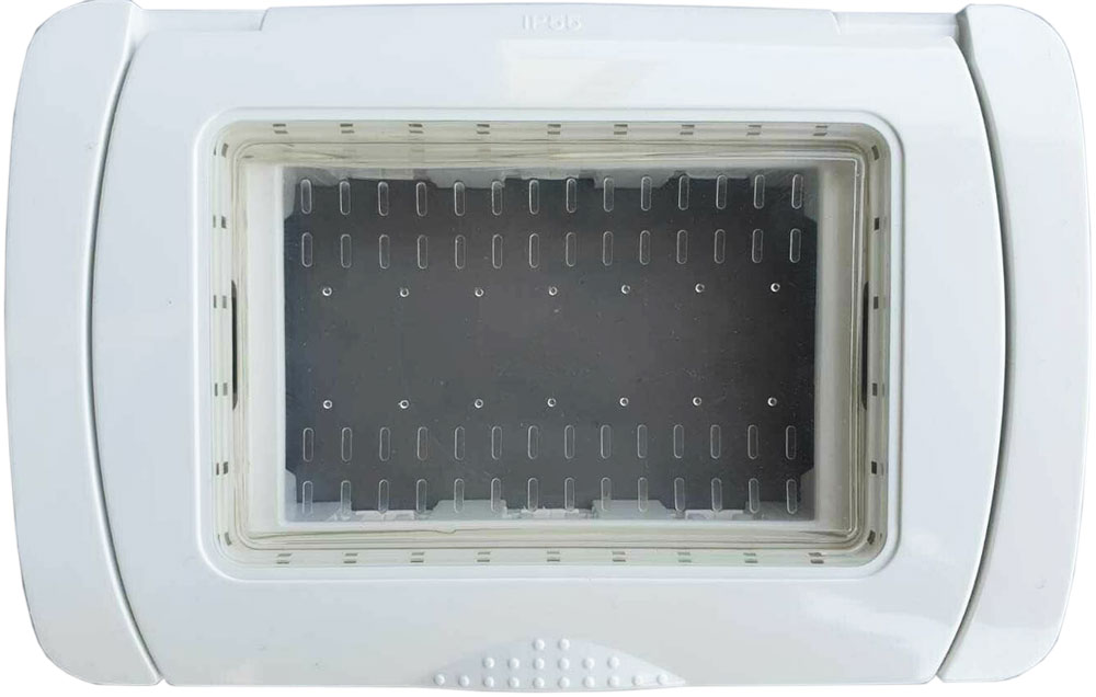 Placca Idrobox IP55 13x8.5cm 3P Bianco compatibile Vimar Plana EL2006 