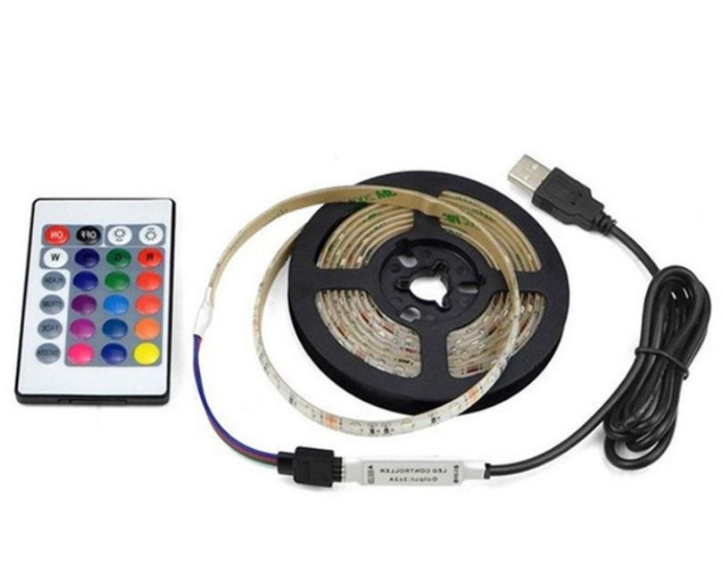 Striscia LED RGB 3m IP65 cavo di alimentazione USB con telecomando WB660 