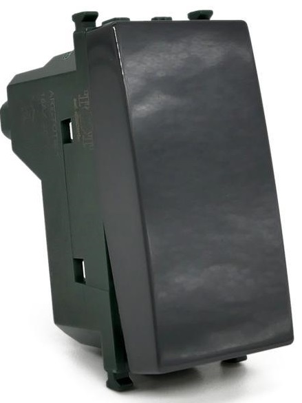 Pulsante unipolare 10A-250V nero compatibile Vimar Plana EL2376 