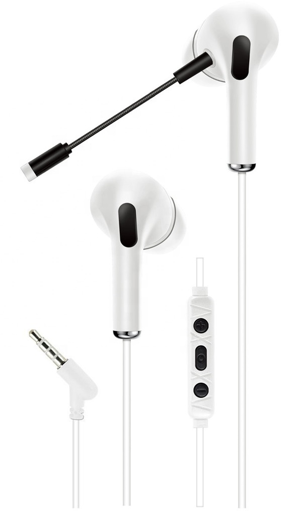 Cuffie auricolari da gioco con microfono AKZ-D9 bianche WB1283 