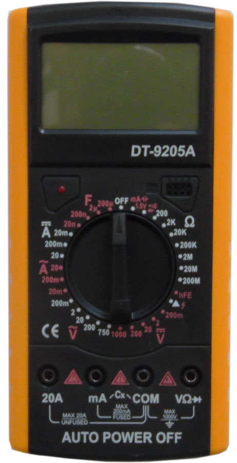 Multimetro digitale con puntali grandi DT-9205A WB2478 