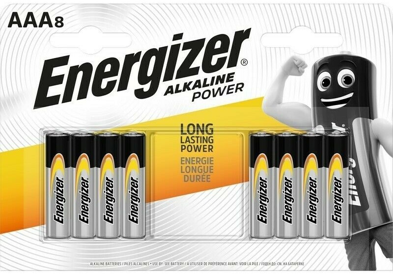 Batteria alcalina tipo AAA LR03 1.5V blister da 8 Energizer E1038 Energizer