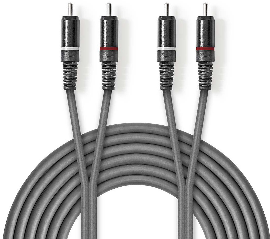 Cavo audio stereo 2x maschio RCA placcato nickel 5m Nedis ND1468 Nedis