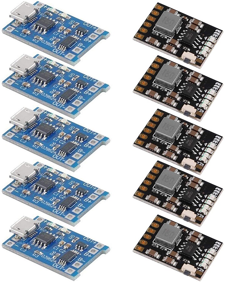 Modulo di carica per batterie al Litio 1A con protezione batteria 18650 e modulo di scarico 2A 5V 10 pezzi F1510 