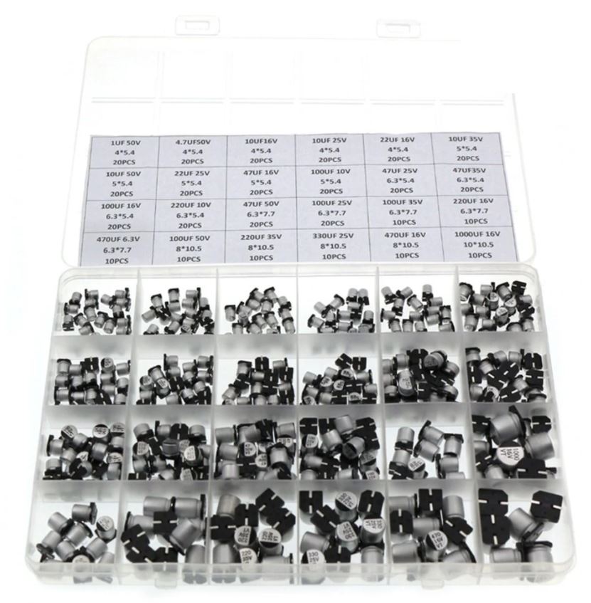 Condensatore elettrolitico in alluminio 1UF ~ 1000UF 6.3V-50V confezione da 400 F1520 