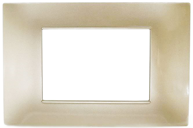 Placca in tecnopolimero 3 posti color sabbia compatibile Vimar Plana EL004 