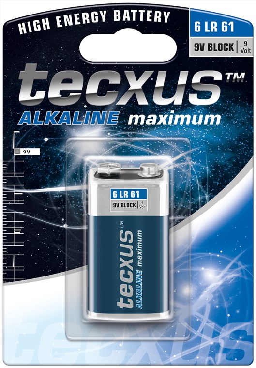 Batteria al manganese alcalino 6LR61/6LP3146/9V Block F1427 Tecxus