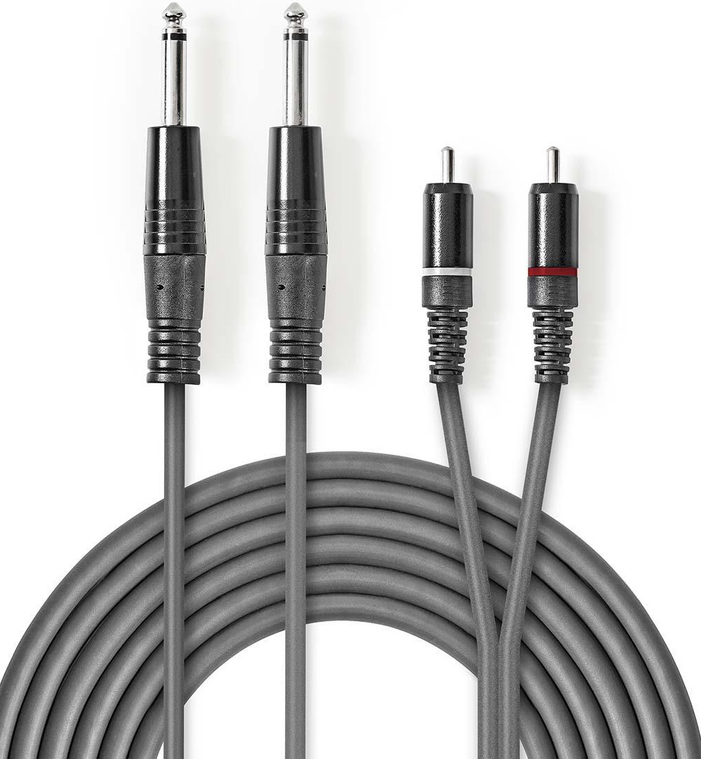 Cavo audio stereo 2x 6,35 mm maschio - 2x maschio RCA 5m ND9554 Nedis