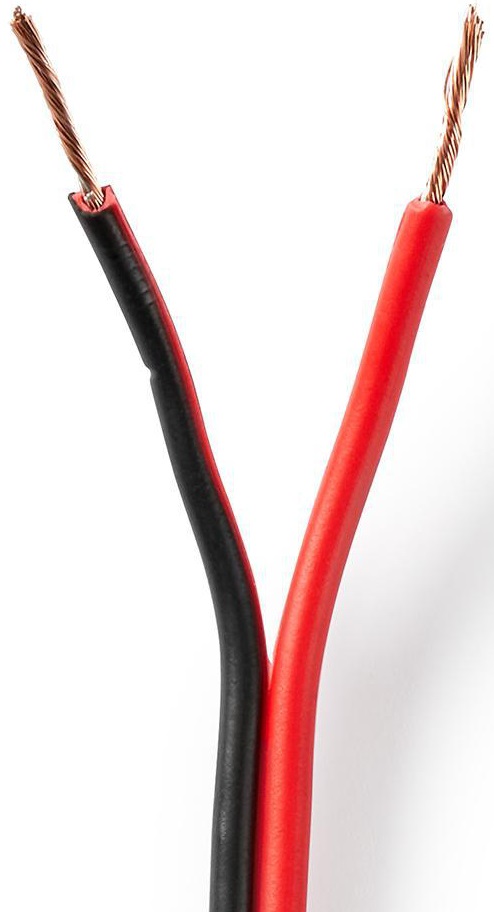 Cavo per Altoparlante 2x 0,75 mm2 100 m Avvolgibile Nero/Rosso ND1745 Nedis