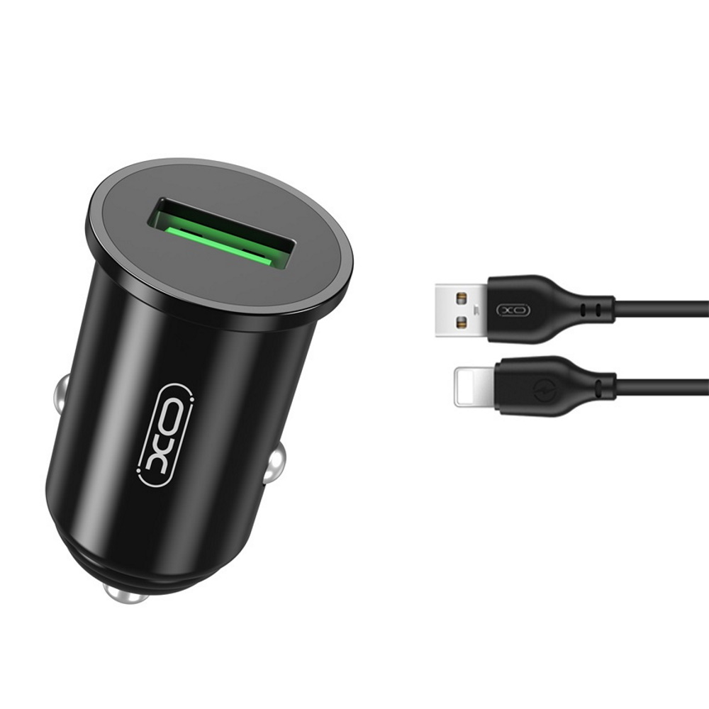Caricabatterie da auto USB Lightning 1m 18W 5/9/12V 3/2/1.5A MOB152 XO Simple is Beauty