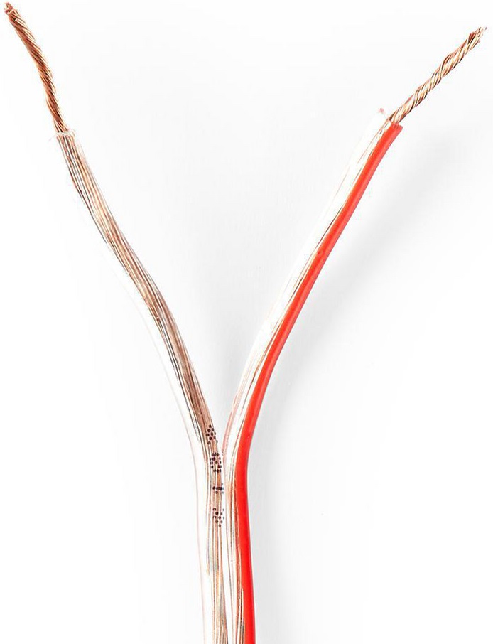 Cavo per Altoparlante 2x 0,75 mm2 15,0 m Avvolgibile Trasparente ND2190 Nedis