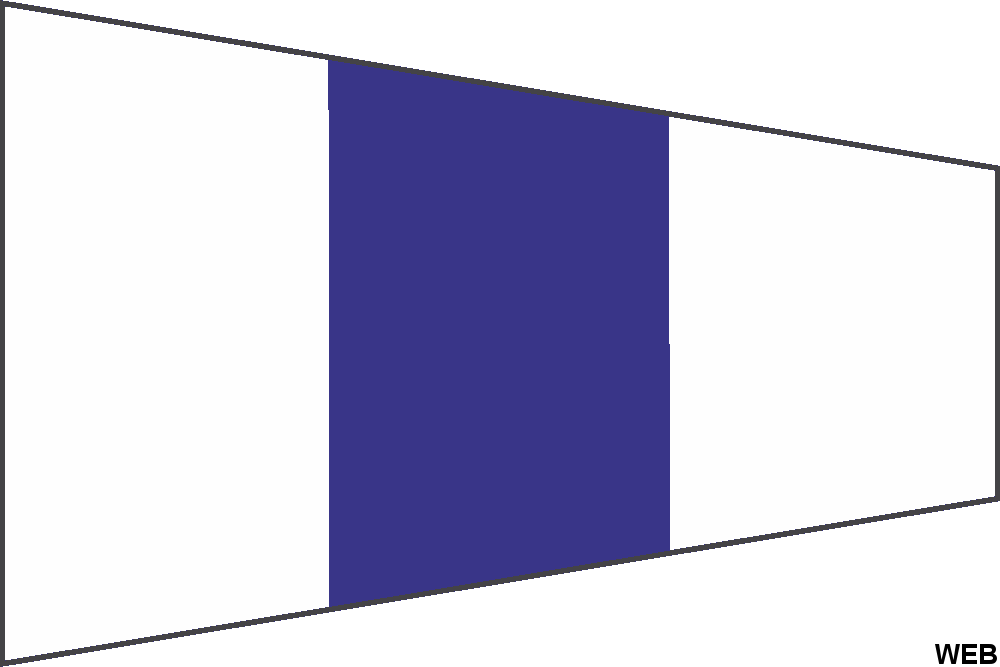 Pennello segnalazione nautica "Designazione" 190x56x17cm FLAG249 