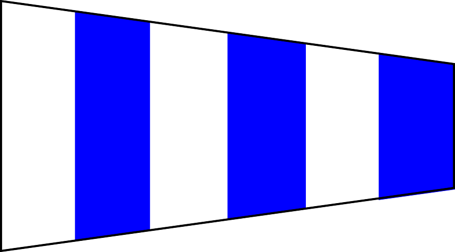 Pennello segnalazione nautica di manovra "Turn" 340x100x30cm FLAG146 