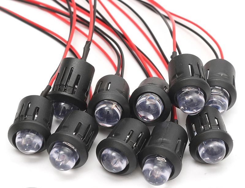 Indicatore LED 12V 10mm luce arancione confezione da 10 pezzi EL2549 