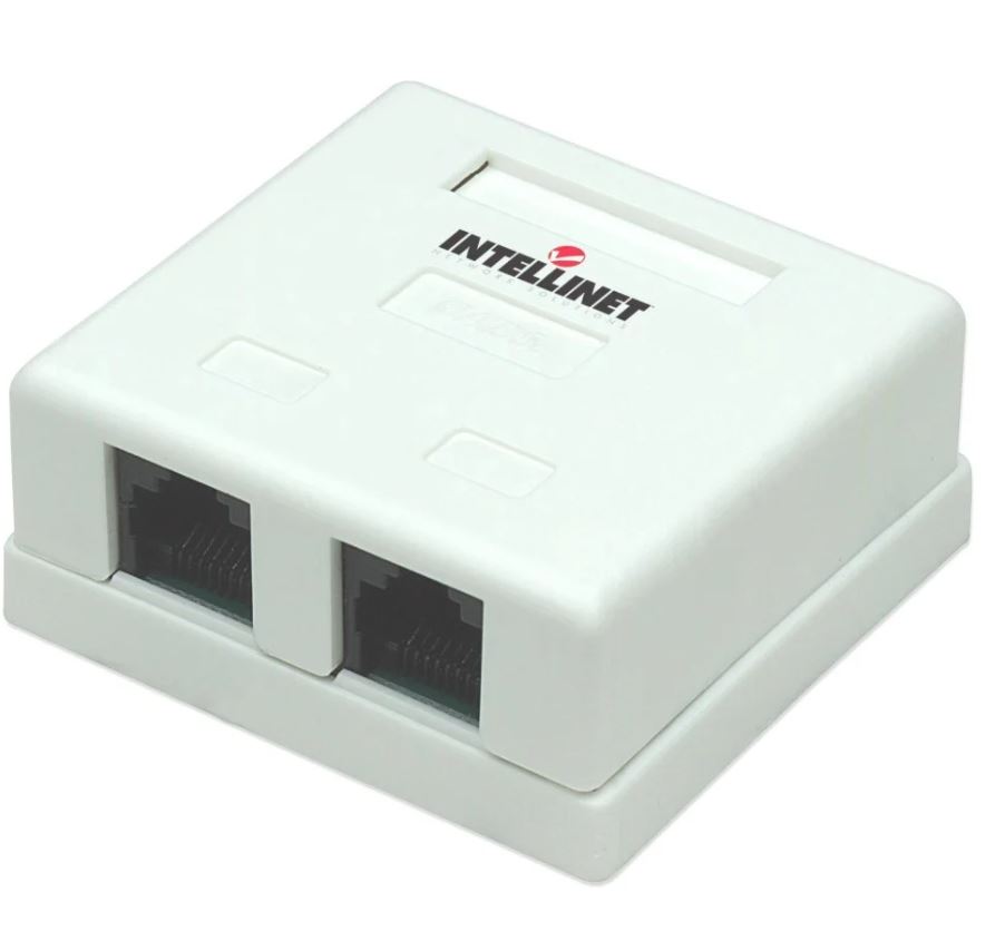 Presa a muro 2 prese RJ45 cat. 5E UTP Intellinet 93232 Intellinet