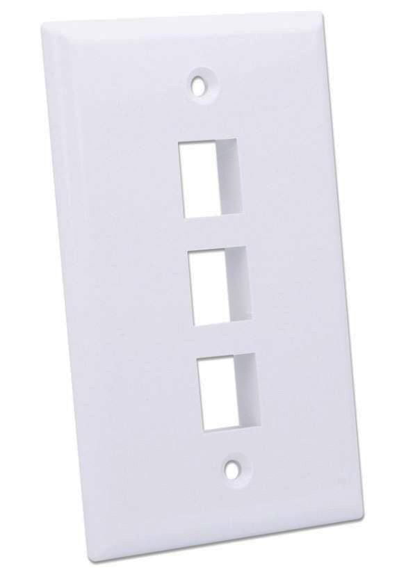 Placca per frutti keystone 3 posti bianca Intellinet P1451 Intellinet