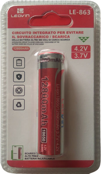 Batteria ricaricabile 4.2V 9.6Wh 12800mAh WB1597 