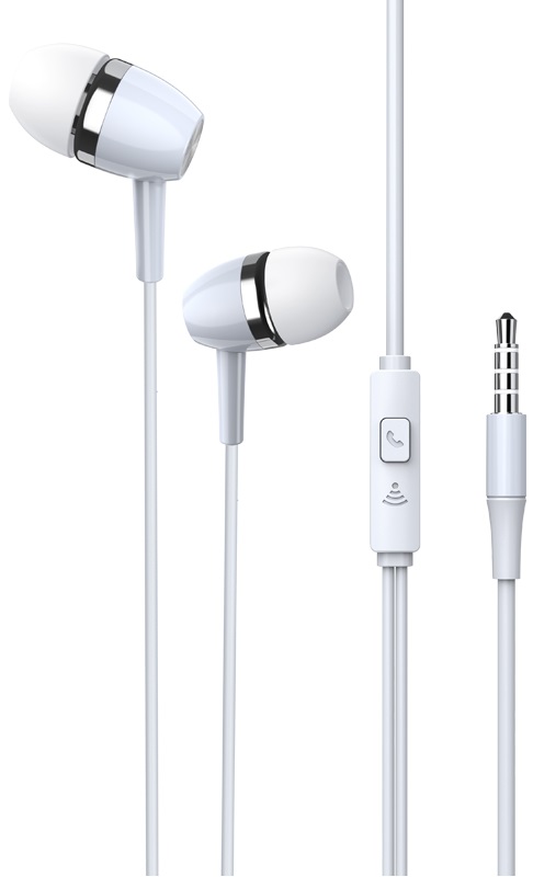 Cuffie auricolari con microfono 1.2m jack audio 3.5mm bianche KSC-659 F2240 Kakusiga