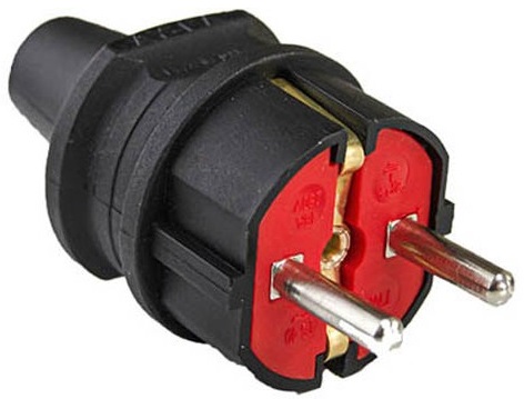 Spina schuko maschio IP20 nera 16A 250V Vito EL132 Vito