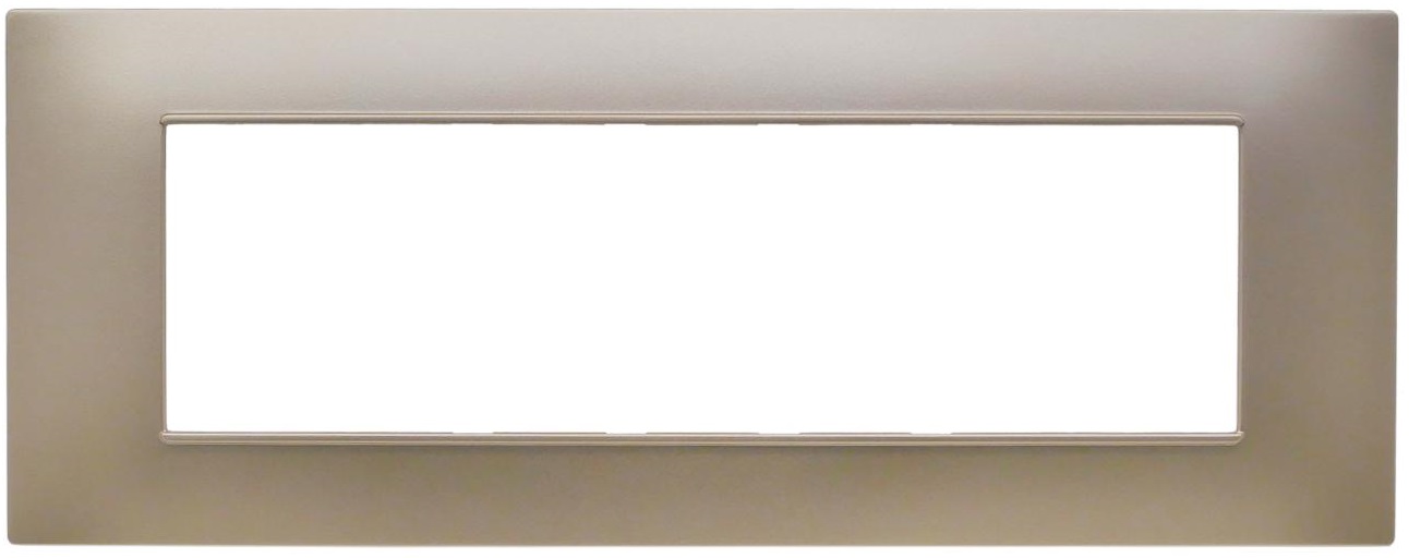 Placca 7 posti champagne Soft Touch compatibile Vimar Plana EL2295 