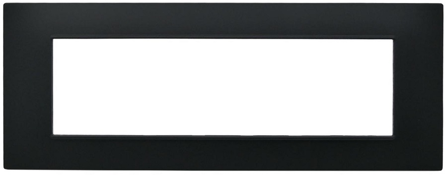 Placca 7 posti nera Soft Touch compatibile Vimar Plana EL3112 