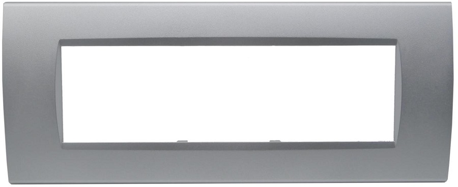 Placca 7 posti argento Soft Touch compatibile Living International EL3191 