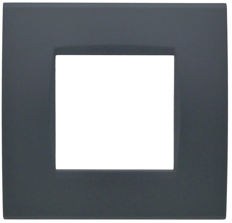 Placca 2 posti antracite Soft Touch compatibile Living International EL3221 