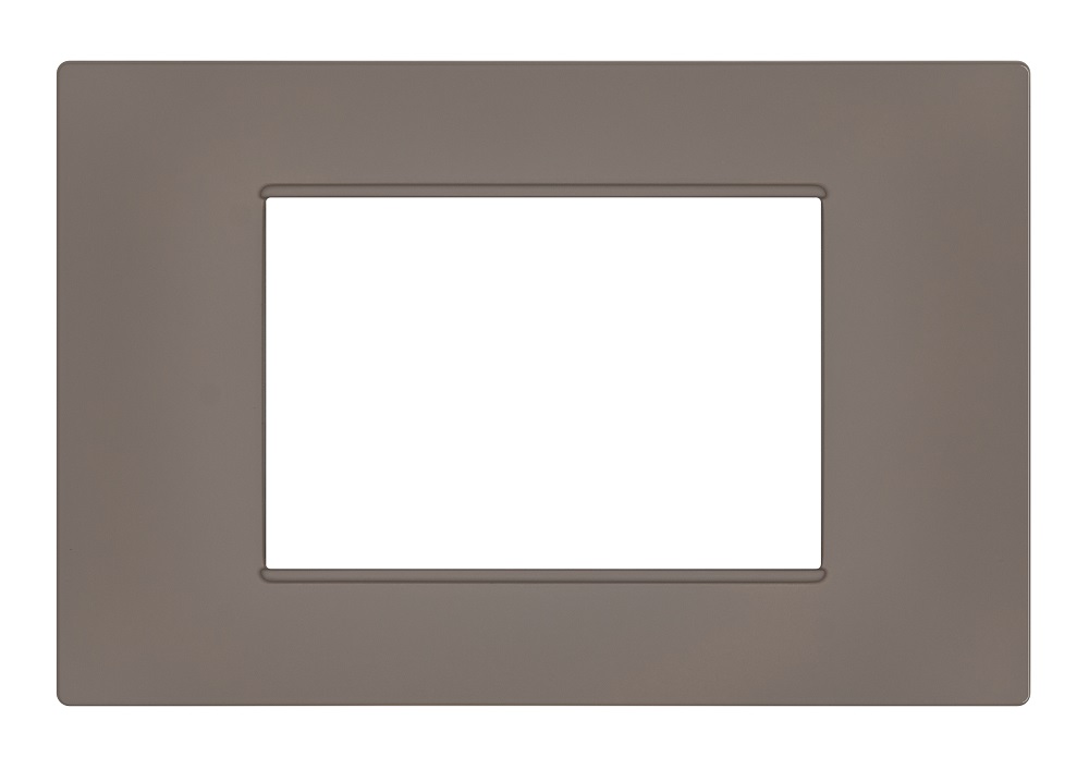 Placca 3 posti tortora Soft Touch compatibile Vimar Plana EL3269 