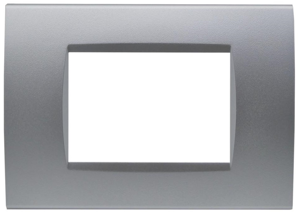 Placca 3 posti argento Soft Touch compatibile Living International EL2444 