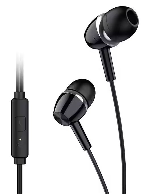 Cuffie auricolari con microfono 1.2m jack audio 3.5mm nere KSC-659 F2080 Kakusiga