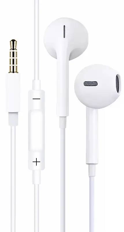 Cuffie auricolari con microfono 1.2m jack audio 3.5mm bianche JD008 F2420 Jokade