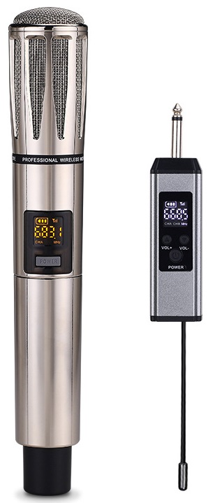 Microfono wireless ricaricabile UHF WF2024-1 MIC032 