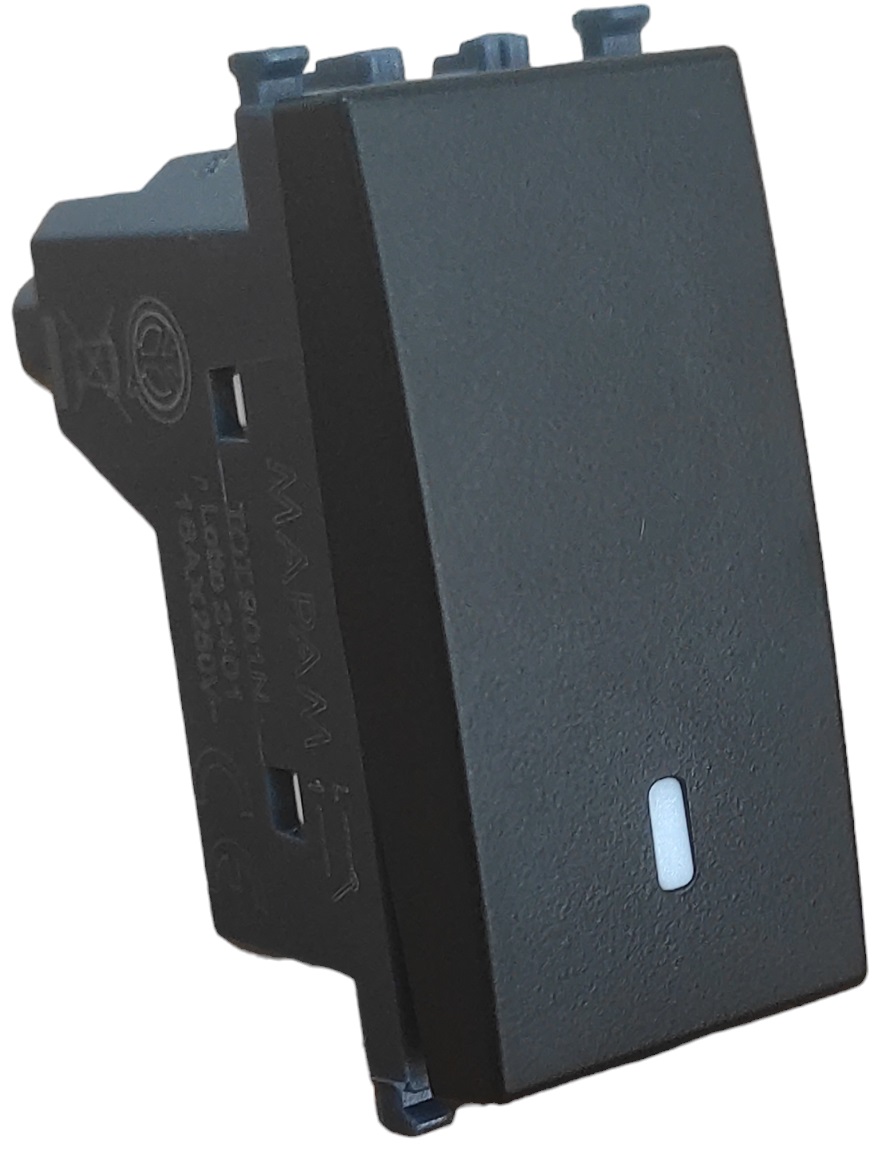 Invertitore unipolare nero compatibile Vimar Arké EL218 