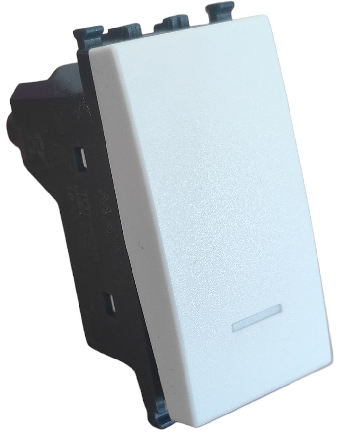 Interruttore unipolare bianco con spia compatibile Vimar Arké EL228 