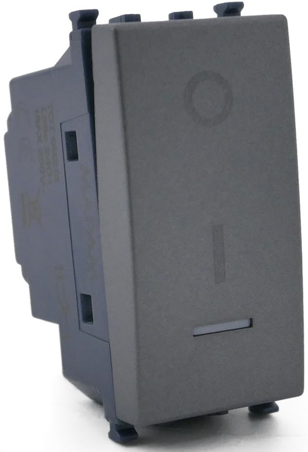 Interruttore bipolare con spia grigio compatibile Vimar Arké EL369 