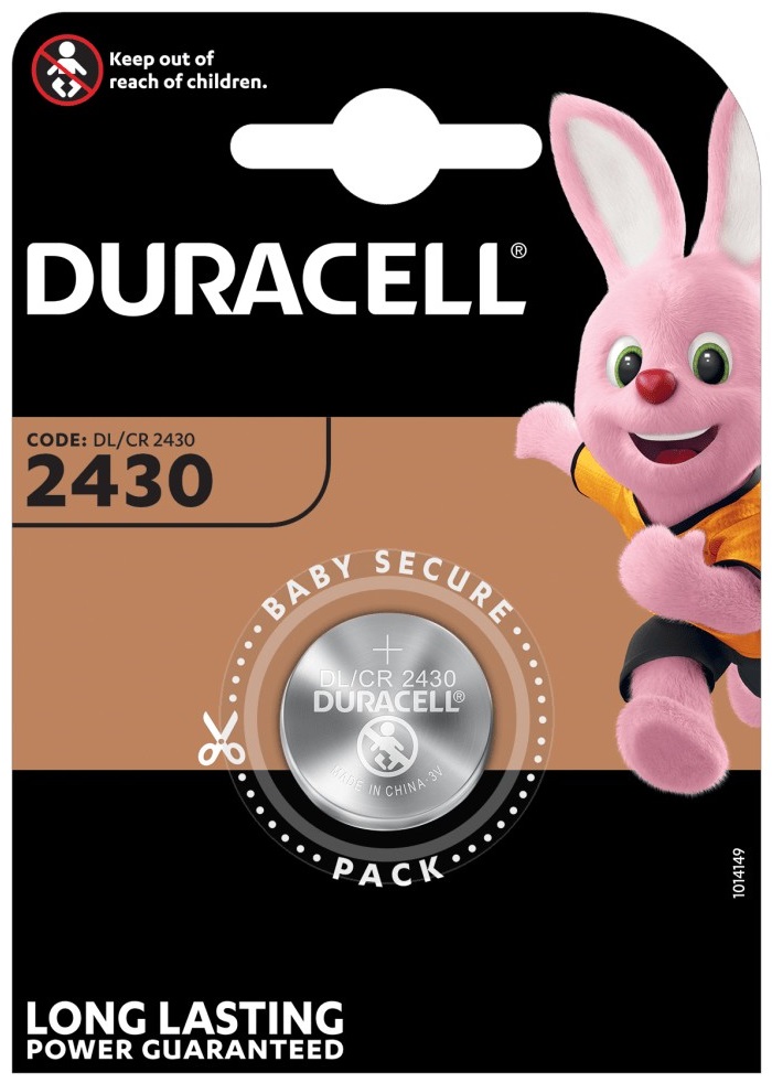 Batteria a bottone al litio 3V CR2430 Duracell WB335 Duracell