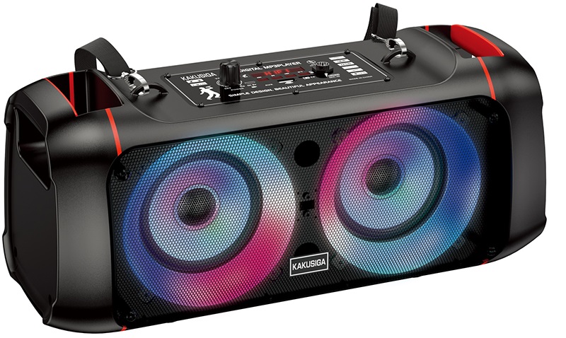 Cassa acustica ricaricabile 2x4" 10W luci LED Bluetooth/FM/USB KSC-689 KSC-689 Kakusiga