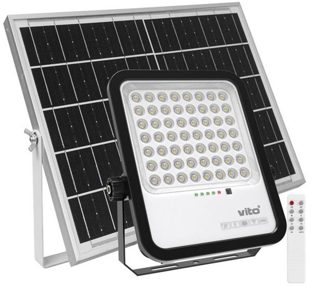 Faretto solare LED 300W 3300Lm 6000K luce fredda IP65 EL183 Vito