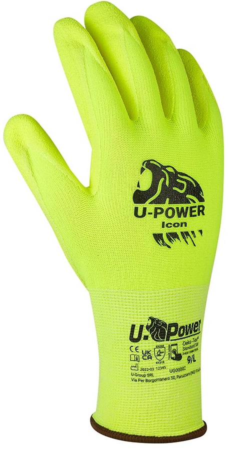 Guanti da lavoro Icon giallo fluo taglia 9 U-Power WB607 U-power