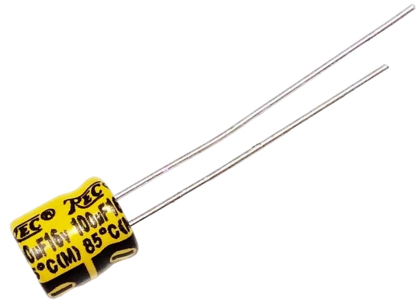 Condensatore elettrolitico radiale 100uf 16V 85° 07010 