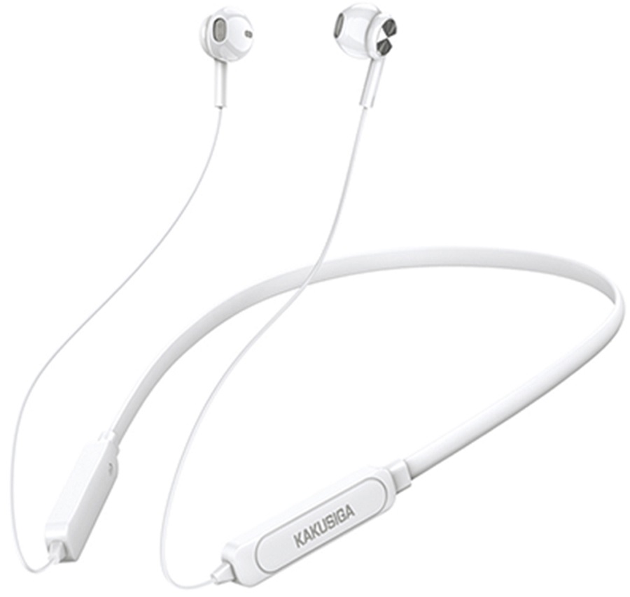 Cuffie auricolari da collo Bluetooth bianche F2800 Kakusiga
