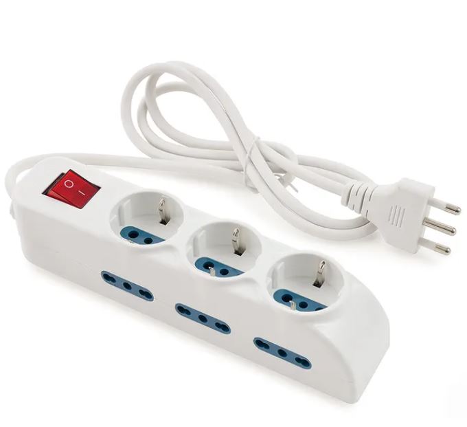 Multipresa 9 posizioni con 3 schuko e 6 bipasso con interruttore EL013 Power-it