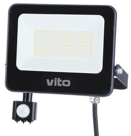 Faro LED da esterno con sensore PIR 50W 5000lm luce fredda 6000k EL027 Vito