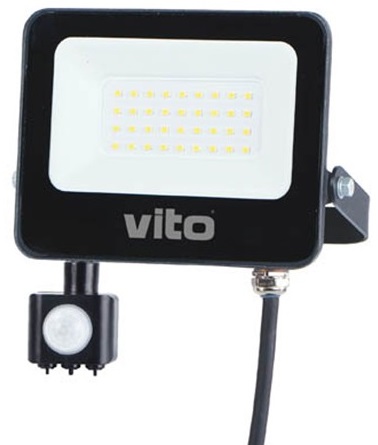Faro LED da esterno con sensore PIR 30W 3000Lm luce fredda 6000K IP65 EL1973 Vito