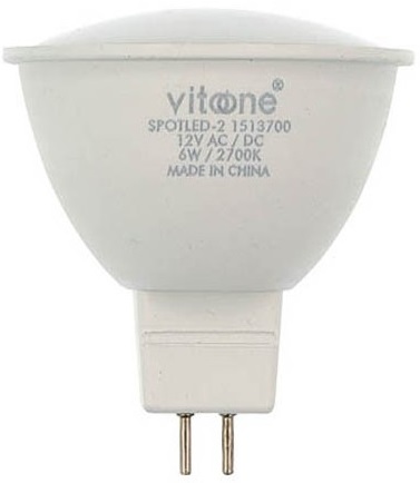 Lampadina LED GU5.3 MR16 6W 528Lm 6400K luce fredda 12VDC EL2272 Vito