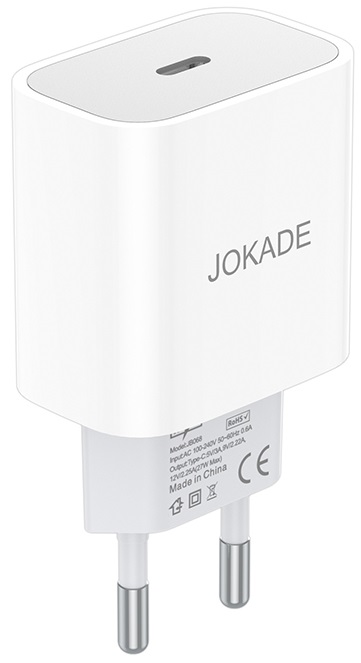 Caricabatterie USB tipo C ricarica rapida 3A 27W bianco JB068 F2970 Jokade