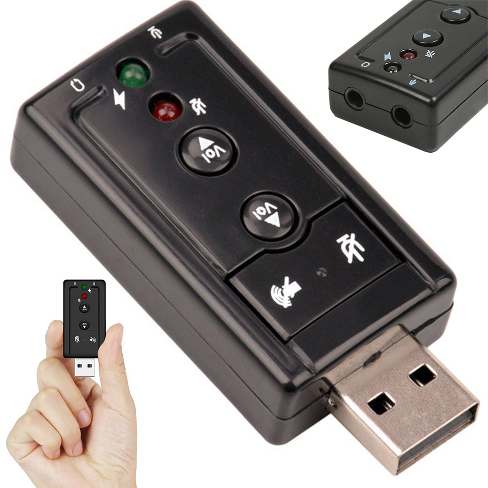 Adattatore audio USB 7.1 con ingresso jack per microfono e audio WB1282 