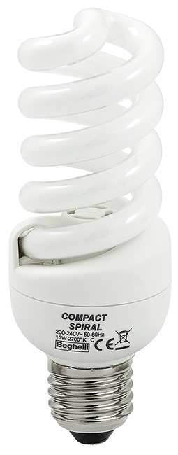 Beghelli LAMPADA RISPARMIO ENER. SPIRALE E14  luce calda 11 W FV31353 Beghelli